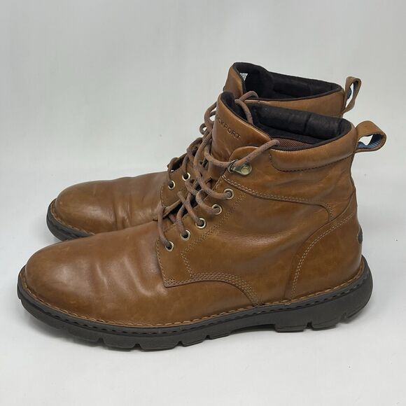 Rockport RocSports Chukka Boots Mens 13 M British Tan Leather Lace Up V75329 - Picture 4 of 14